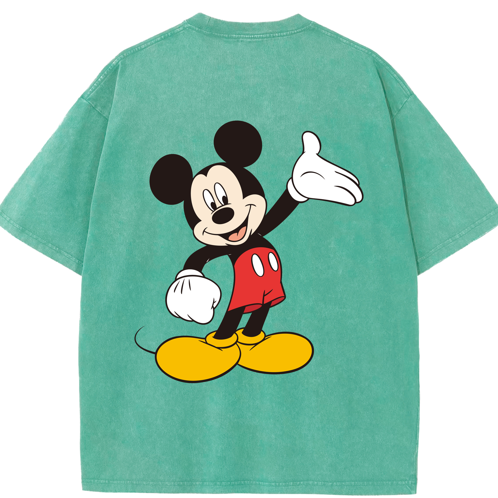（画像用） ミッキーマウス Mickey Mouse 綿100% ヴィンテージ風 半袖Tシャツ（背面プリント）